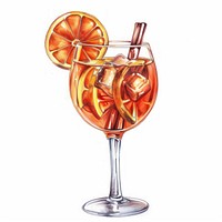 An isolated cinnamon cocktail illustration background beverage.