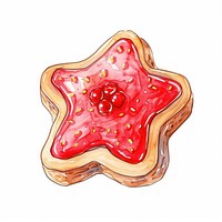 An isolated Christmas butter jelly cookie with sugar icing illustration dessert sweets.