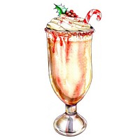 An isolated Christmas eggnog illustration background watercolor.