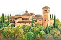 Architecture illustration landmark palace.