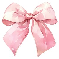 Pink ribbon illustration watercolor art.