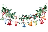 Bunting bell christmas border illustration bells celebration.