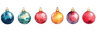 Christmas balls border watercolor christmas ornaments.