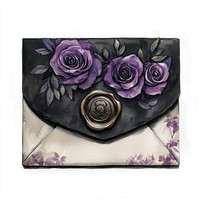 Envelope with Wax Seal roses envelope purple.