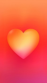 Aura blurred gradient illustration heart background wallpaper orange.