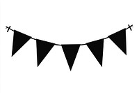 Party bunting flag minimalist triangle black.