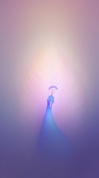 Blurry peacock icon shape aura wallpaper illustration background gradient.