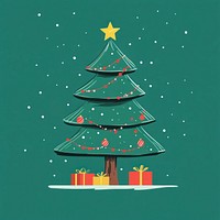 Christmas tree illustration gifts architecture.