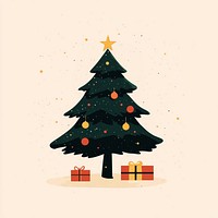 Christmas tree illustration gift decorations.