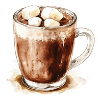 Hot cocoa marshmallows chocolate beverage.