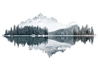 Mountain shape collage border lake landscape outdoors.