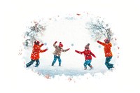 Kids play snowball outdoors clothing winter.