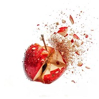 Exploding one dried apple food explosion fruit.