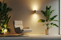 Luxury modern living room plant chair furniture.