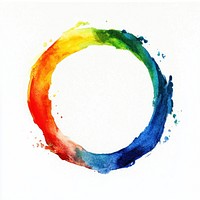 Watercolor painting rainbow circle.