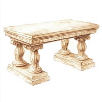 An ancient greek table furniture bench desk.