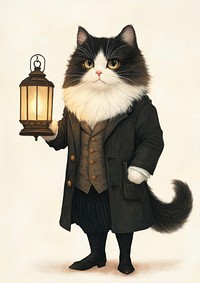 A Norwegian Forest Cat lantern animal cat.