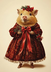 Guinea Pig animal dress illustration.