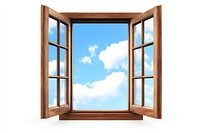 Window wooden white frame.