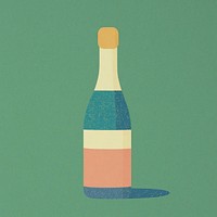 A champagne bottle illustration wine minimalist.