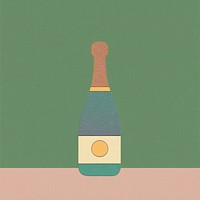 A champagne bottle illustration beverage flat.