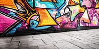 Graffiti wall art with colorful street graffiti design urban expression.