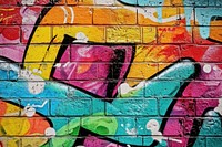 Graffiti wall with colorful graffiti art culture street colors.