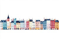 Paris town building border buildings illustration cityscape.