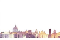 Rome town building border buildings architecture illustration.