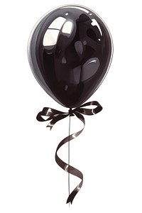 Black coquette balloon illustration ribbon decoration.