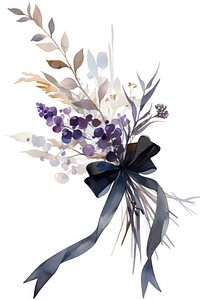 Black coquette branch art illustration watercolor.