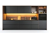 Black modern cabinet kitchen cabinets minimalist furniture.