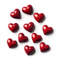 Group of red hearts confectionery illustration heart-shaped.