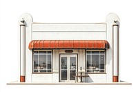 Art deco coffee shop architecture background awning.