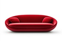 Modern long oval couch furniture velvet red.