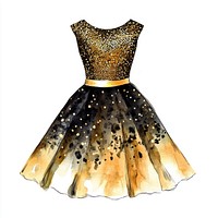 Sequin dress illustration watercolor fashion.