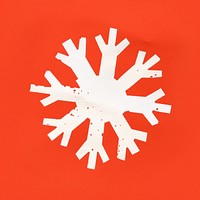 Snowflake illustration background red.