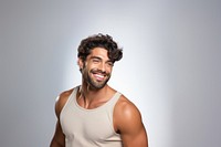 Portrait of latin man with a happy smile background studio face.