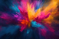 Colorful explosion of paint art background painting.