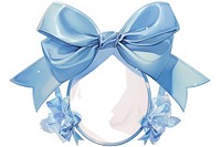 Blue coquette mirror illustration ribbon tie.