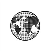 Globe icon black white illustration.