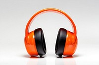 Orange safety earmuffs headphones electronics accessory.