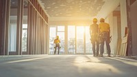 Scenic view of construction workers sunlight interior accessories.