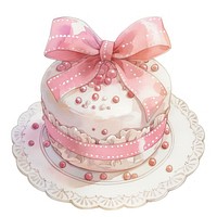 A cake tied with ribbon illustration dessert pastel.