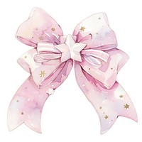 Coquette star illustration watercolor ribbon.