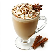 Real spiced latte beverage coffee drink.