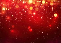 Red background with bokeh lights christmas abstract glowing.