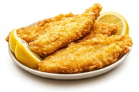 Southern Catfish Platter lemon plate white.