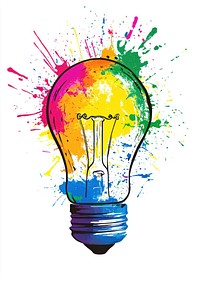 Colorful light bulb idea lightbulb colorful splash.