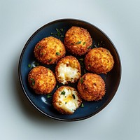 Arancini plate food cheese.